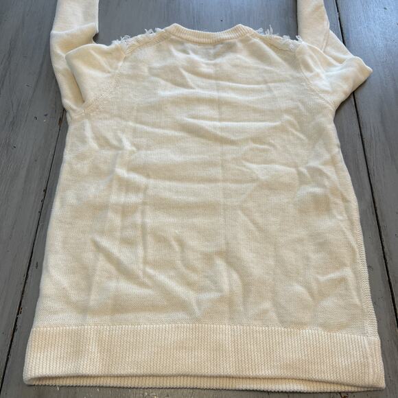 J Crew Cream Fringe Cable Knit Argyle Sweater Women’s Sz M Merino Wool Preppy - Picture 8 of 8